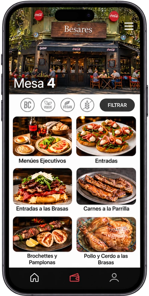 Carta de salón abierta en el celular.